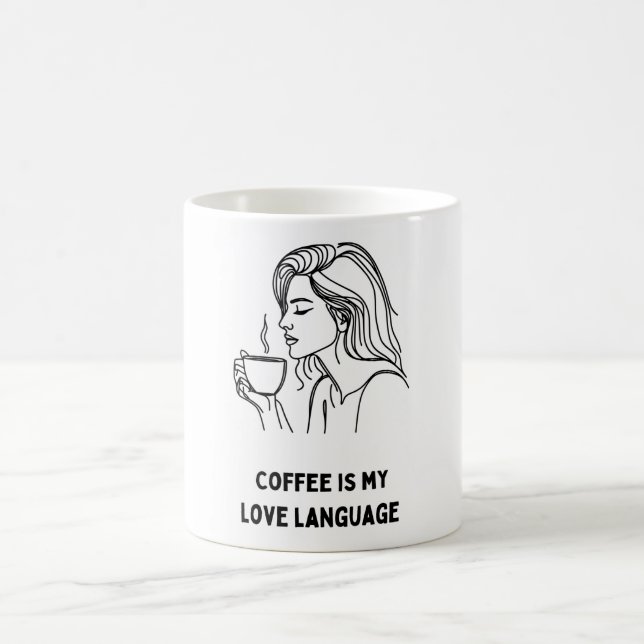 Coffee Lover Girl Tasse: Sip and Savor Kaffeetasse (Mittel)