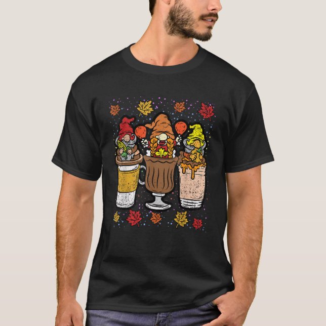 Coffee Lover Gnome Thanksgiving Day Fall Autumn Ba T-Shirt (Vorderseite)