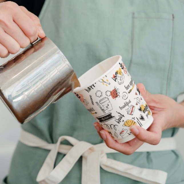 Coffee Lover Ink Sketch Muster Pappbecher (Von Creator hochgeladen)