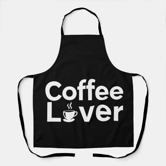 Coffee Lover Minimalist Typography Black Apron Schürze (Vorderseite)