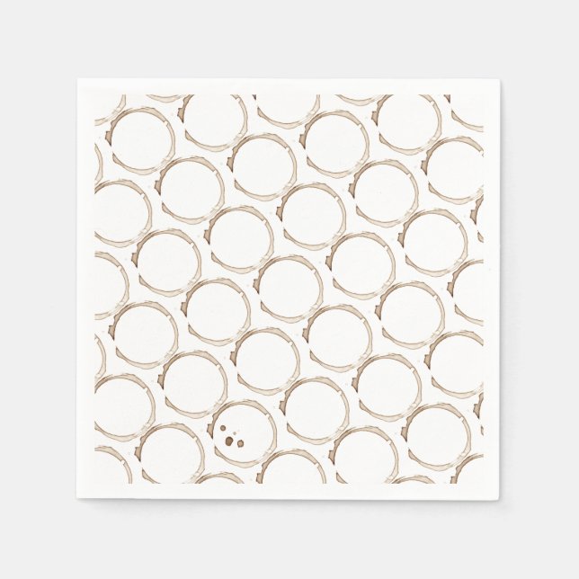 COFFEE Lover Rings Brown White Artisan Fun  Serviette (Vorderseite)