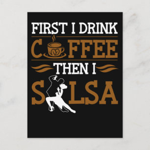 Coffee Lover Salsa Dancing Sport Spaß Dancer Postkarte
