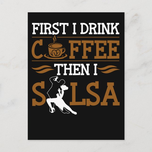 Coffee Lover Salsa Dancing Sport Spaß Dancer Postkarte (Vorderseite)