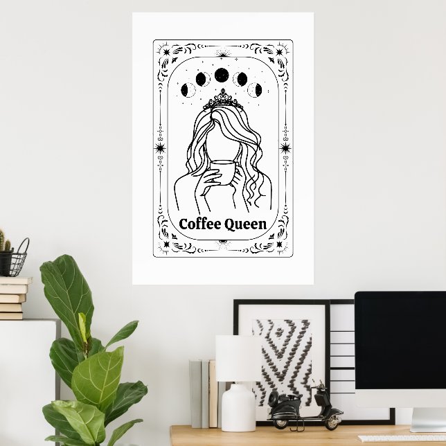 Coffee Lover Tarot Card Zodiac Astrologie Yoga Ges Poster (Heimbüro)