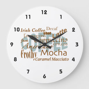 Coffee Lover-Varieties of Coffee Große Wanduhr