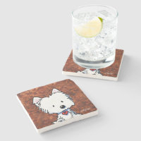Coffee Lover Westie Stone Untersetzer
