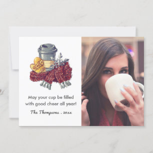 Coffee Lover's Christmas Cheer Gruß Foto Feiertagskarte