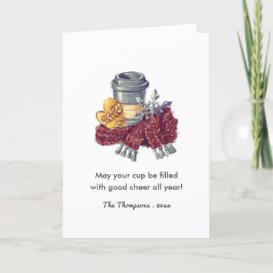 Coffee Lover's Christmas Cheer Gruß Foto Feiertagskarte