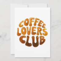 Coffee Lovers Club Wall Art, Whimsiktypografie