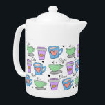 Coffee Lovers Containerzeichnung Muster<br><div class="desc">Niedlicher Kaffee liebt Tassen von Liebe Muster.</div>