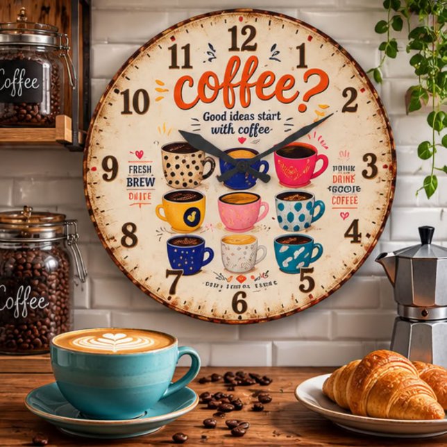 Coffee Lovers  Große Wanduhr (Von Creator hochgeladen)