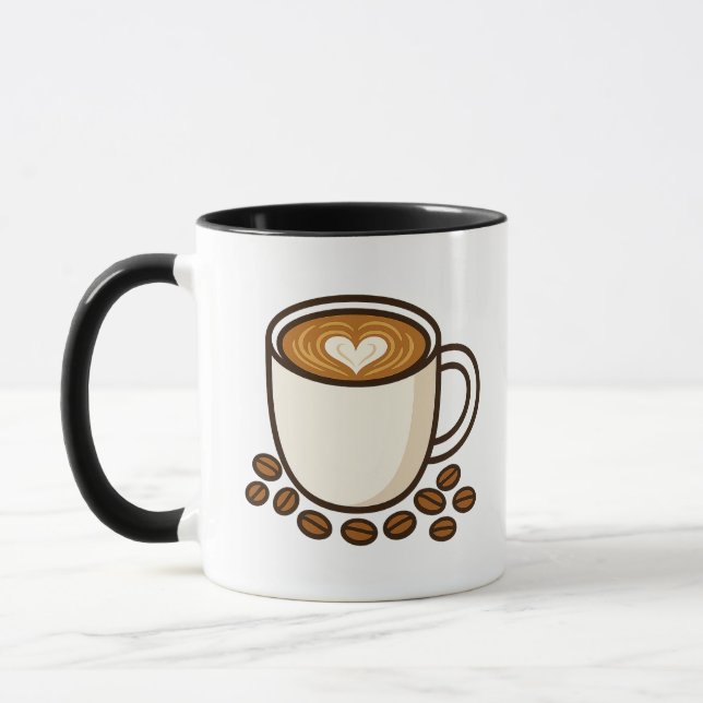 Coffee Lover's Latte Art Tasse - Heart Cappuccino  (Links)