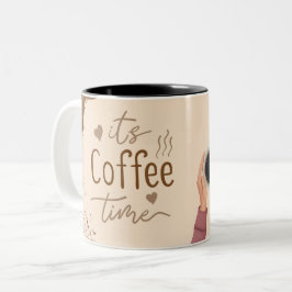 Coffee Lover's Mug Start Your Day with a Warm Sip Zweifarbige Tasse