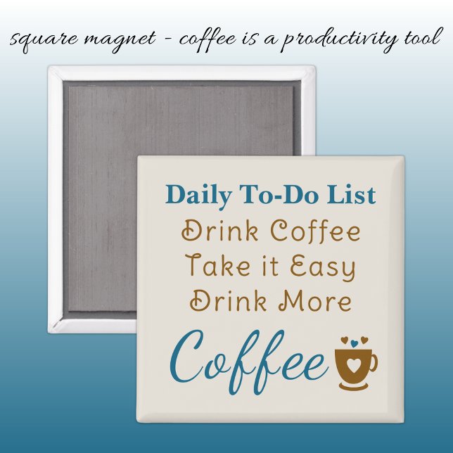 Coffee lovers to do list brown blue magnet (Von Creator hochgeladen)