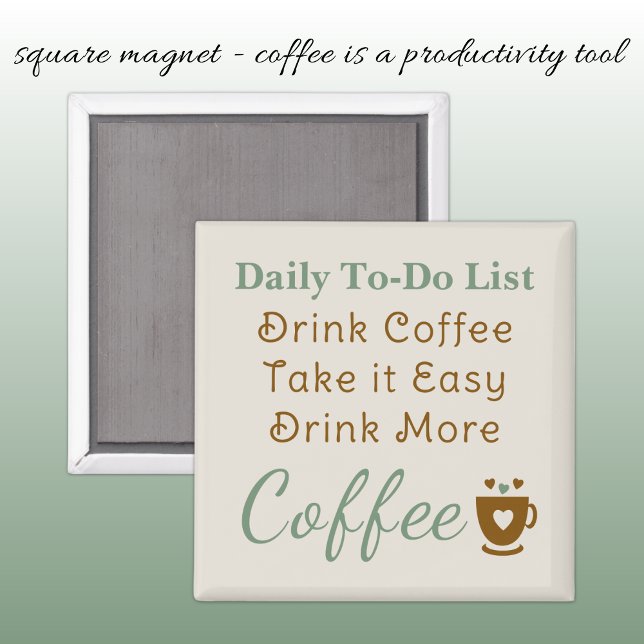 Coffee lovers to do list brown green magnet (Von Creator hochgeladen)