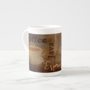 Coffee Lover's Word Art Bone China Tasse