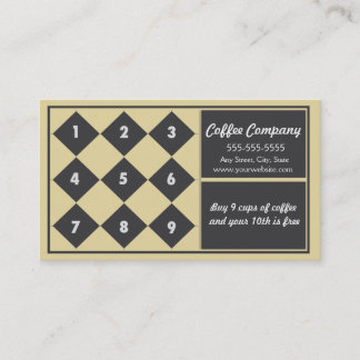 Coffee Loyalty Business Card Lochkarte Treuekarte