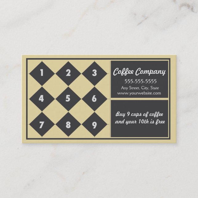 Coffee Loyalty Business Card Lochkarte Treuekarte (Vorderseite)