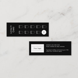 Coffee Loyalty Card, sauber und einfach schwarz Treuekarte