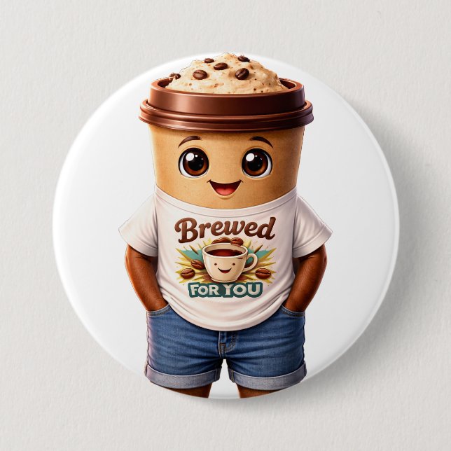Coffee Man – Fun Design for True Caffeine Kings Button (Vorderseite)