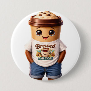 Coffee Man – Lustiges Design für wahre Kaffeekönig Button