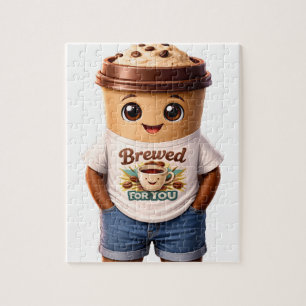 Coffee Man – Lustiges Design für wahre Kaffeekönig Puzzle