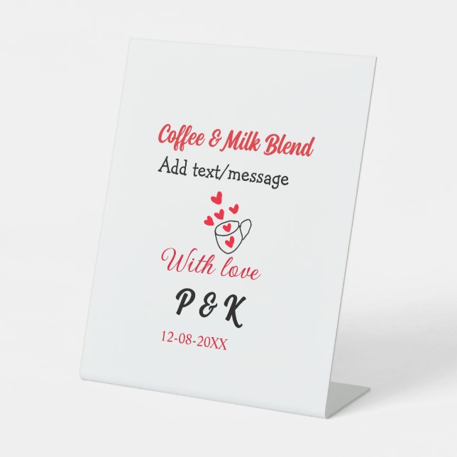 Coffee & milk blend love couple coffee red heart n sockelschild (Vorderseite)