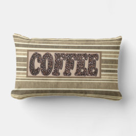 "Coffee" Minimalistische Kaffeebohnen Erde Tone Lendenkissen
