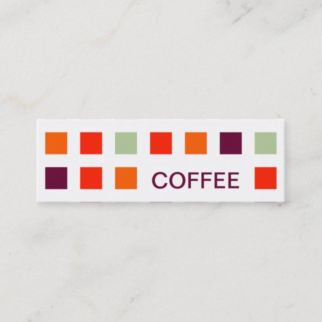 COFFEE mod Quadrate Mini Visitenkarte (Vorderseite)