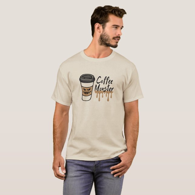 Coffee Monster Men's T-Shirt – Caffeine Addict Tee (Vorne ganz)