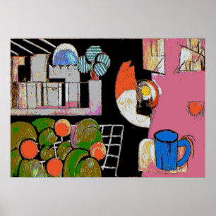 Coffee Mug Blue, Matisse Style Poster