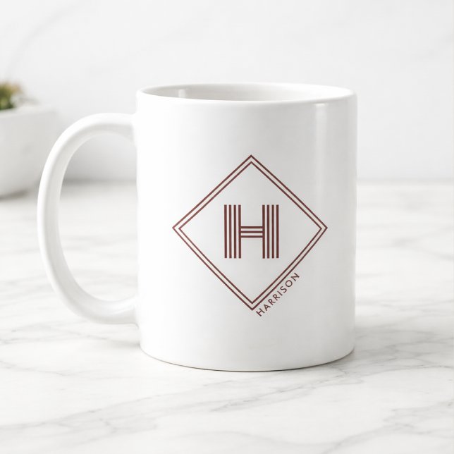 Coffee Mug | Modern Geometric Monogram Initial Kaffeetasse (Von Creator hochgeladen)