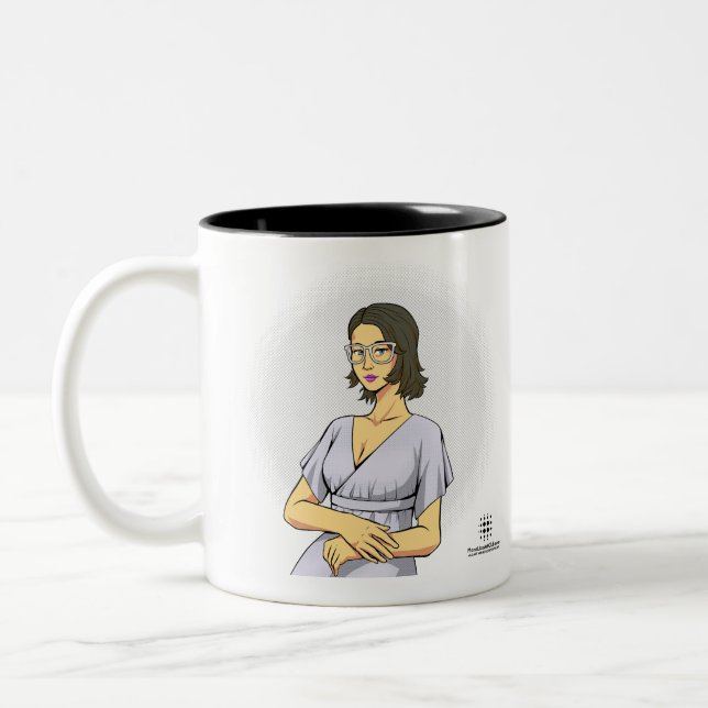 Coffee Mug Mona Liza finlandish Zweifarbige Tasse (Links)