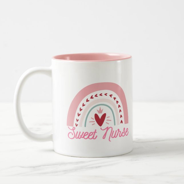Coffee Mug, Nurse Thank You Mug, Appreciation Gift Zweifarbige Tasse (Links)