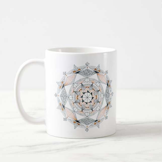 Coffee Mug Original Mandala Design 2-sided Brown Kaffeetasse (Links)