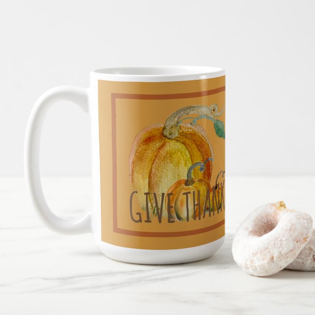 Coffee Mug: Pumpkin Harvest Blessing Kaffeetasse (Mit Donut)