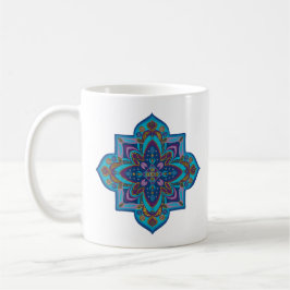 Coffee mug, vibrant purple and blue mandala kaffeetasse