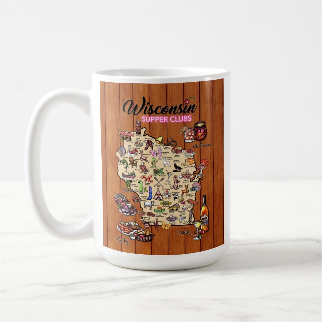 Coffee Mug - Wisconsin Supper Club Map Kaffeetasse (Links)