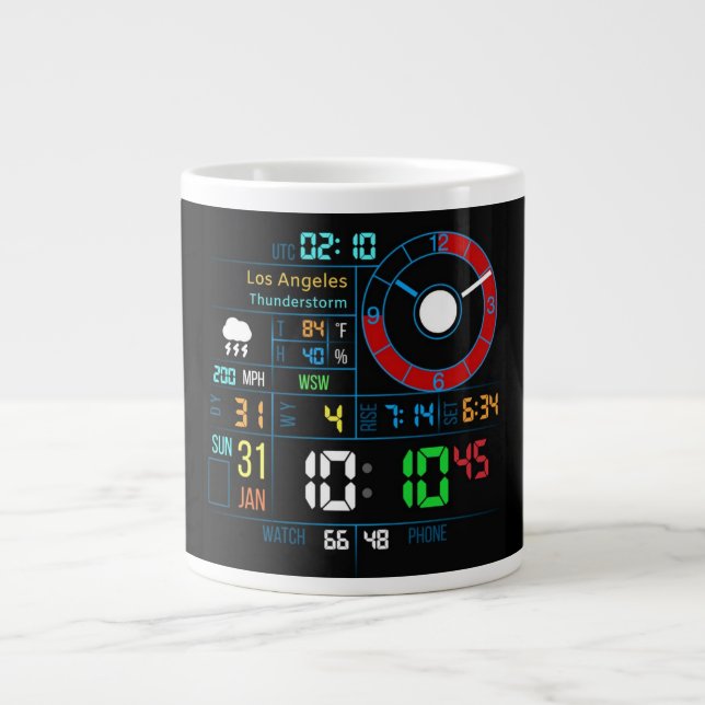 Coffee Mug with a Humorous Digital Design Jumbo-Tasse (Vorderseite)