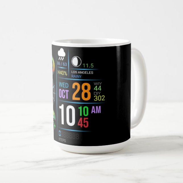 Coffee Mug with a Humorous Digital Design Kaffeetasse (VorderseiteRechts)