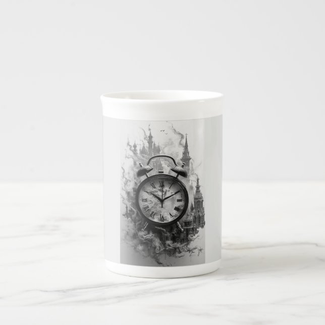 Coffee Mug with a Humorous Digital Design Prozellantasse (Vorderseite)