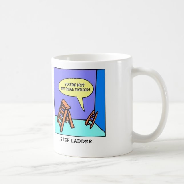 Coffee Mug With Hilarious Pun (Step Ladder) Tasse (Rechts)