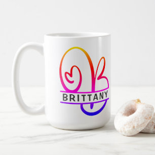 Coffee-Mugs für Herz-Monogramm - Buchstabe B Kaffeetasse