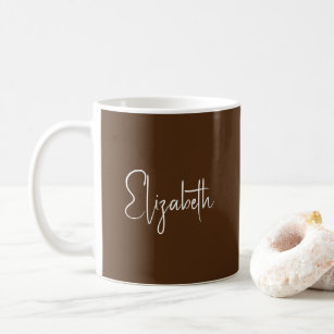 Coffee Mugs Script Name Elegant Brown Template Kaffeetasse