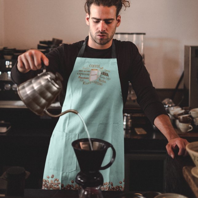 Coffee Names Aqua Personalisiert Barista Schürze (Von Creator hochgeladen)
