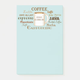Coffee Names Personalisiert Aqua Post-It Notes Post-it Klebezettel