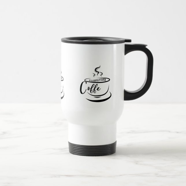Coffee O'clock Coffee Art Design Reisebecher (Rechts)