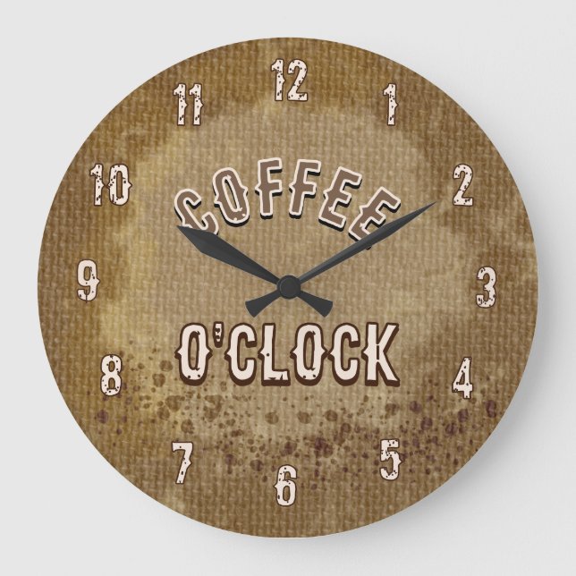 Coffee O'Clock Landhausküche Große Wanduhr (Vorderseite)