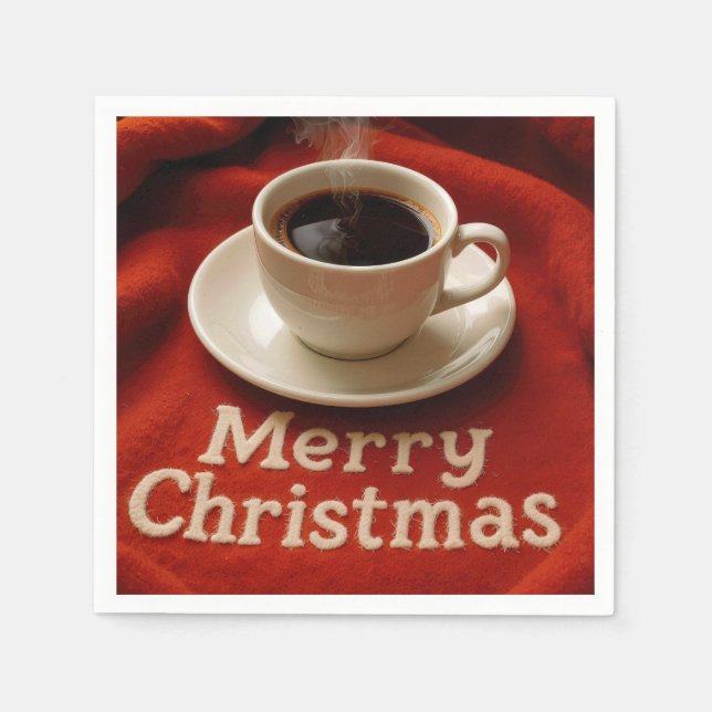 Coffee On a Merry Christmas Blanket Serviette (Vorderseite)