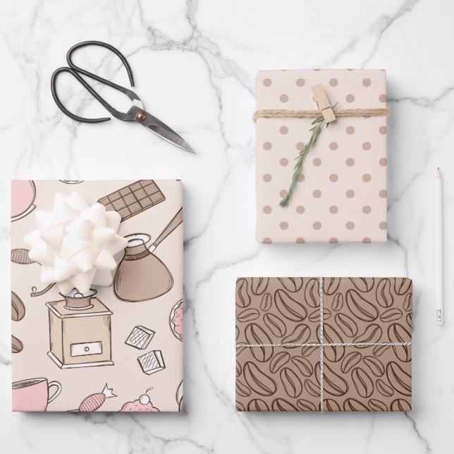 Coffee Party Geschenkpapier Set 3 (Vorderseite)